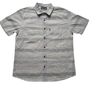 REEF Men’s Striped Short Sleeve Button-Up Shirt - Size M